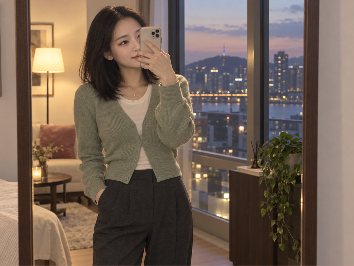서울특별시 성북구 이동과 방문 일정을 안내하는 젊은 성인 한국 여성 관리사